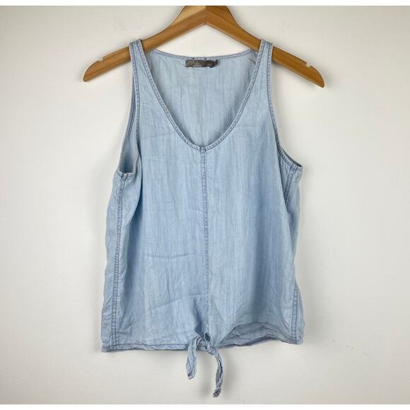 PrAna Denim Mackenzie Tank Top with Tie Bottom - Size XS - Picture 2 of 6